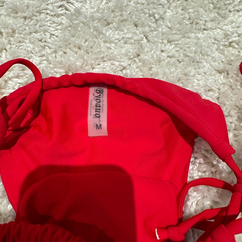 Red Ruched Bikini Set - Picture 3 of 3